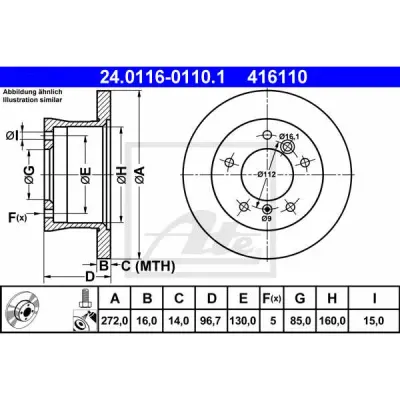 Disc frana ATE 24.0116-0110.1