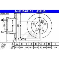 Disc frana ATE 24.0116-0110.1