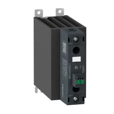 Relee semiconductoare Harmony, montare pe sina DIN, 60A, comutare zero tensiune, intrare cu arc pentru configuratia contactorului, intrare 4 pana la 32V CC, iesire 48 pana la 600V CA