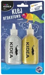 Adezivi brocart Kidea - 2 buc, 40 ml, auriu si argintiu
