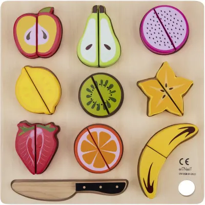 eliNeli Cutting Fruits fructe feliate din lemn 18m+ 9 buc