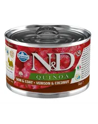 FARMINA N&D Quinoa Dog Venison, coconut 140 g conserva caini, cu vanat si cocos, pentru fortifierea pielii si a blanii