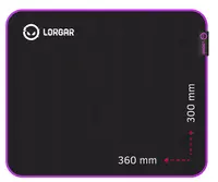 Mouse pad pentru jocuri Lorgar - Main 313, L, moale, negru/violet