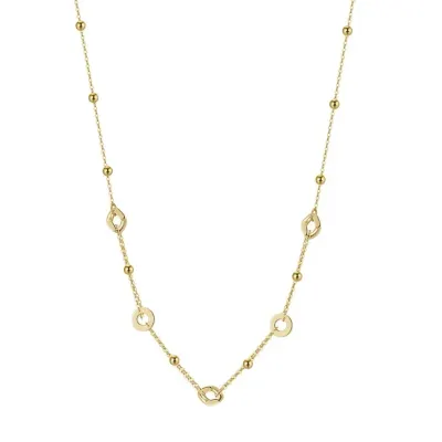 Lantisor argint 925, JW1740, model geometric, placat cu aur
