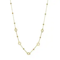 Lantisor argint 925, JW1740, model geometric, placat cu aur