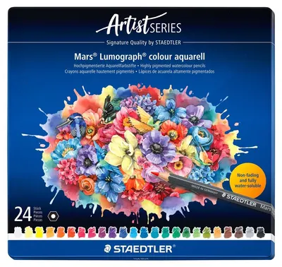 Creioane colorate acuarelă Staedtler Mars Lumograph - 24 culori