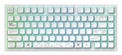 Tastatură mecanică Dark Project - ALU81A Terra Nova, fără fir, G3MS Moonstone, RGB, alb