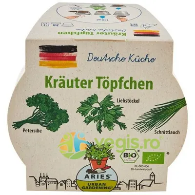 Ghiveci Biodegradabil cu Seminte pentru Semanat Mix de Ierburi Germane Bio 3buc