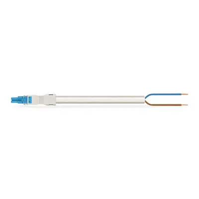pre-assembled connecting cable; Eca; Socket/open-ended; 2-pole; Cod. I; H05Z1Z1-F 2 x 1,50 mm²; 5 m; 1,50 mm²; blue