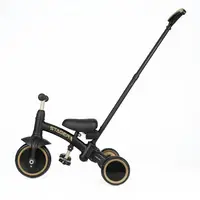 Tricicleta pentru copii Qplay Stager Platinum evolutiva, pliabila, scaun reglabil, roti Eva, suport pentru picioare, maner parental reglabil