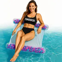 Colac Transparent cu Plasa si Pene pentru Piscina, Lac sau Mare, Roz - Default Title