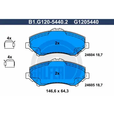 Set placute frana, frana disc GALFER B1.G120-5440.2