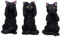Set de statuete Nemesis Now Adult: Humor - Three Wise Felines, 8 cm