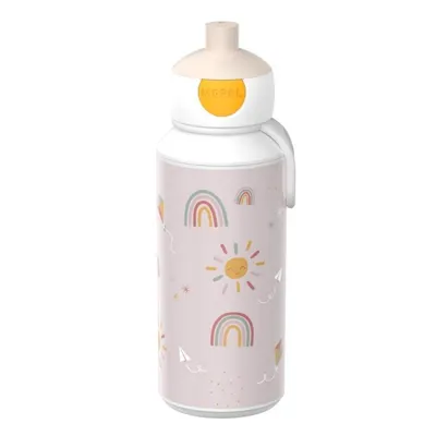 Sticlă pentru copii bej din plastic 400 ml Sunshine & Rainbow – Mepal