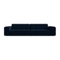 Canapea albastru-închis cu tapițerie din catifea 252 cm Chicago – Cosmopolitan Design