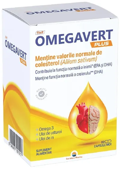 Omegavert Plus, 60 capsule , Sun Wave Pharma