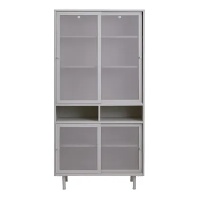 Dulap gri din metal cu ușă glisantă 90x180x40 cm Veep – Unique Furniture