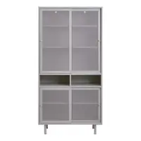 Dulap gri din metal cu ușă glisantă 90x180x40 cm Veep – Unique Furniture
