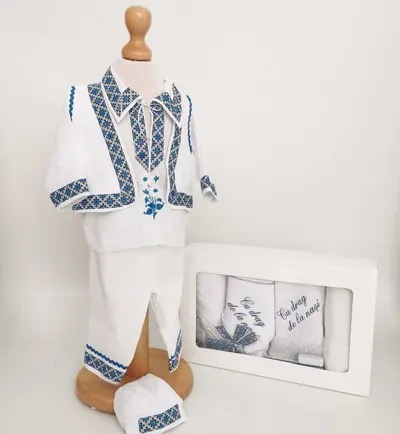 Set Botez Traditional Raul 21 a, 2 piese costumas traditional si trusou Botez Traditional