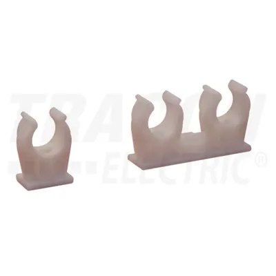 Clema pentru cabluri si tevi, cu diblu si surub, alb TKCP-16-18/2 2×(d=16-18mm), PP