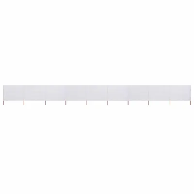 vidaXL Paravan anti-vânt cu 9 panouri alb nisipiu 1200x120cm textil