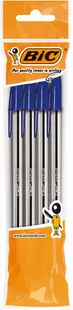 Set de pixuri BIC Cristal - 1.0 mm, albastru, 4 buc