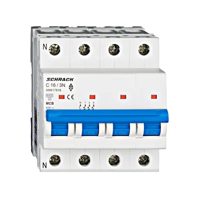 Intrerupator automat tetrapolar MCB, AMPARO 6kA, C 16A, 3P+N
