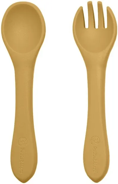 Set de tacâmuri din silicon Petite&Mars - Take&Match, Ocru intens
