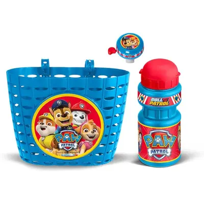 Set trei accesorii pentru bicicleta copii, cos, sonerie si sticla apa, multicolor, Paw Patrol Engros