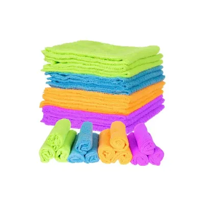 Set 12 lavete din microfibra pentru bucatarie, 30x30 cm, diverse culori
