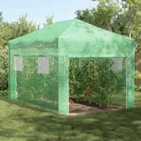 vidaXL Seră cu cadru pop-up cu acoperiș Verde 290 x 430 x 315 cm Fier
