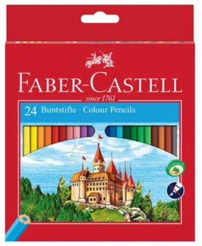 Set creioane colorate Faber-Castell - Castel, 24 bucăți