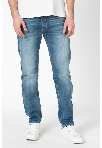Blugi relaxed fit - cu aspect decolorat Mike - Albastru