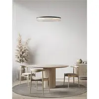 Lampa suspendata PAULINE Nisipiu Negru Aluminiu & Sticla clara LED 55W 230V 3517Lm 3000K IP20 Inaltime ajustabila-Triac Dimabil