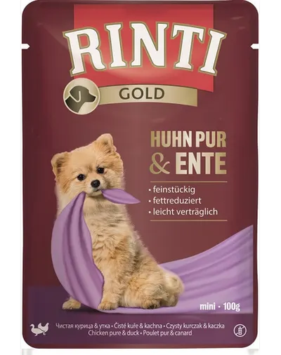 RINTI Chicken Pure&amp;Duck Mini plic hrana caine pui si rata 100 g