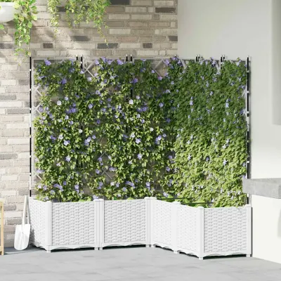 vidaXL Vază pentru Grădină 5 buc. Alb 120 x 120 x 143 cm PP