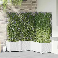 vidaXL Vază pentru Grădină 5 buc. Alb 120 x 120 x 143 cm PP