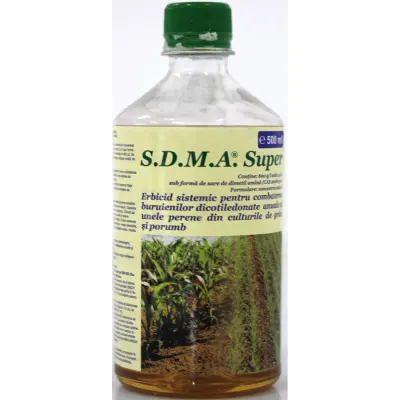 SDMA Super 600SL 500 ml, erbicid sistemic selectiv, buruieni dicotiledonate anuale si perene in culturile de porumb, grau, gazon - Default Title