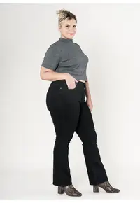 Blugi dama regular fit marimi mari negru P612-8 M10 18379 - Negru