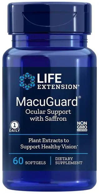 MacuGuard Ocular Support with Saffron, 60 capsule gelatinoase moi, Life Extension