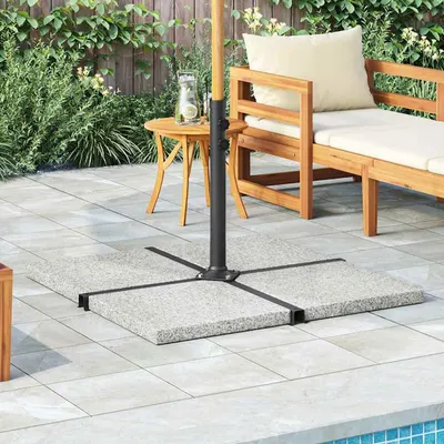 vidaXL Placă de greutate umbrelă, gri, 25 kg, granit, pătrat