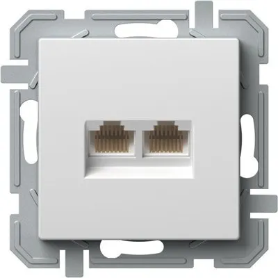 Logiq Priza Date Dubla 1P RJ45 CAT5e Alb, TEM Modul TEM-KQ39PWXO-U