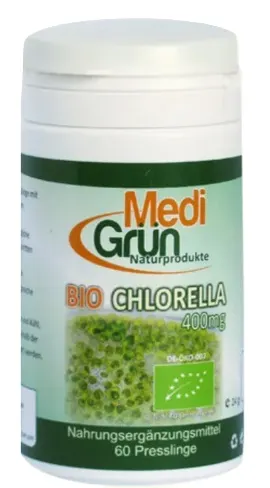 Chlorella organică, 400 mg, 60 tablete, Medi Gruen