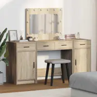 vidaXL Masă de Machiaj 3 buc. Maro 78,5 x 41 x 135 cm Lemn prelucrat