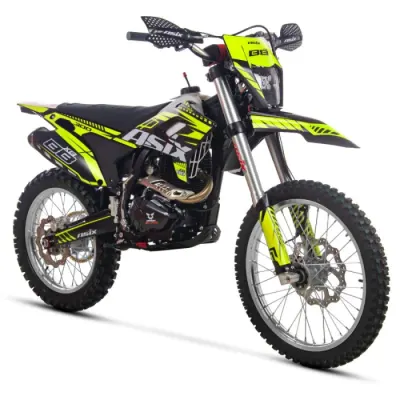 Motocicleta Cross Enduro Asix XB88 A3, 300cc, roti 21 18 , culoare negru lime, pornire electric picior