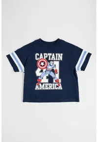 Tricou cu imprimeu Marvel - Bleumarin