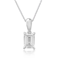 Lant cu pandantiv din aur alb cu diamant emerald de 1.01ct