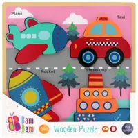 Puzzle de lemn, BamBam, Vehicule