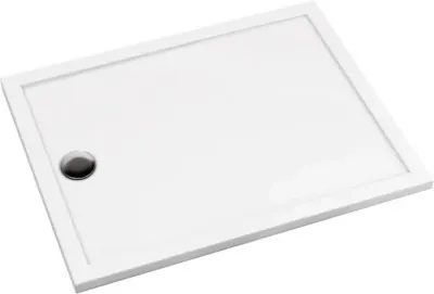 Cadita de dus dreptunghiulara, din acril, alba, 100x90x4.5 cm, Deante Prizma