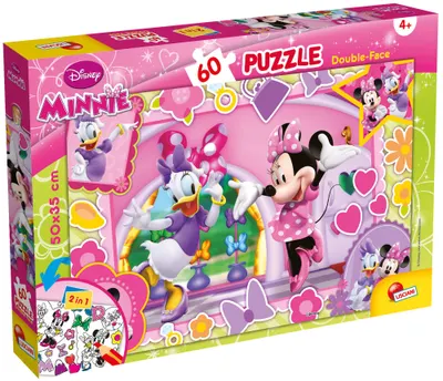 Puzzle cu două fețe Lisciani de colorat din 60 piese - Minnie Mouse
